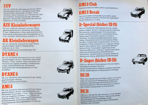 Citroen Modelprogram 1969 " 50 Jahre Citroen" Carbrochure (10333)